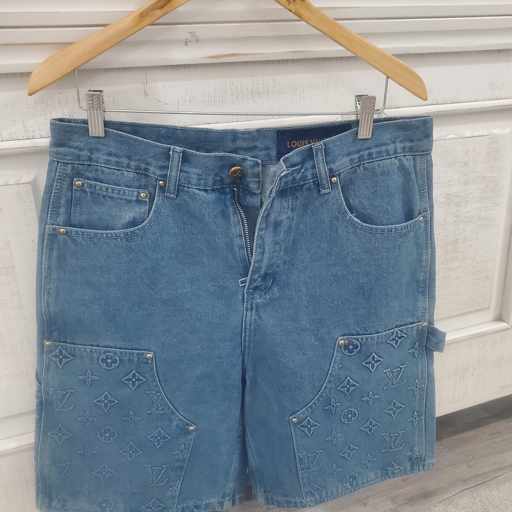 Louis Vuitton Denim Monogram Shorts